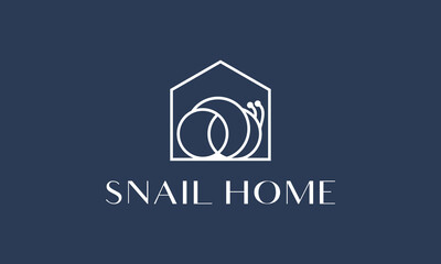 	
vector house with snail symbol