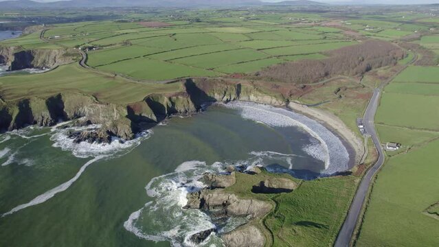 Waterford Kilmurren Cove Copper Coast Ireland, a sheltered cove on the Copper Coast Drive between Tramore and Dungarvan, a very scenic drive