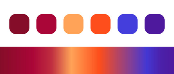 Vibrant color palette with gradient for backdrops, wallpaper, illustrations, designs, etc.