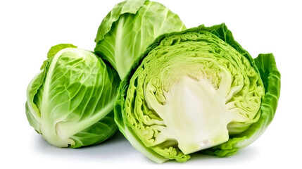 Obraz premium cabbages. Fresh vegetables isolated on white background. Healthy food concept. Generative AI