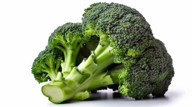 Broccoli. Fresh vegetables isolated on white background. Healthy food concept. Generative AI