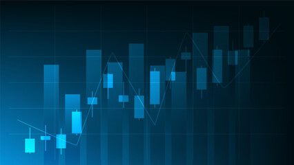 Fototapeta premium Financial business statistics with bar graph and candlestick chart show stock market price 