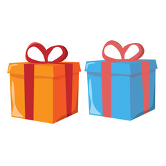 Present birthday, gift box, gift, surprise, gift boxes, vector illustration in flat style, icon