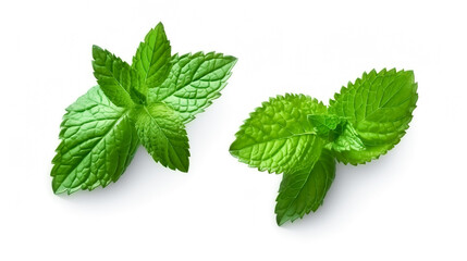 mint leaves. Fresh vegetables isolated on white background. Healthy food concept. Generative AI