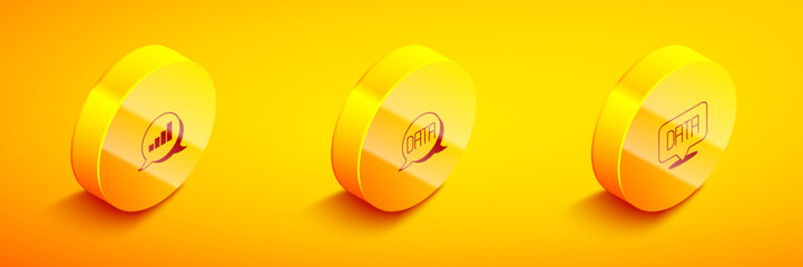 Set Isometric Pie chart infographic, Data analysis and icon. Vector