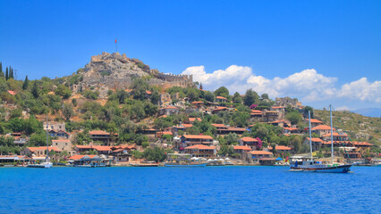 Ancient fortress on Kekova island in Turkey.