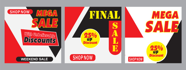 Editable Post Template Social Media Banners for Digital Marketing.