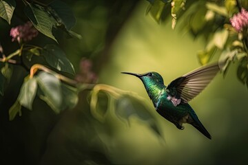 Obraz premium hummingbird on a branch. Generative AI .