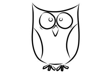 Owl hand drawn cartoon illustration PNG with transparent background
