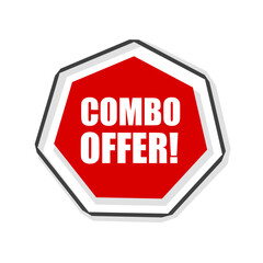 Combo offer sticker icon design for banner. Flat style vector illustration.