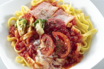 トマトと野菜のパスタ