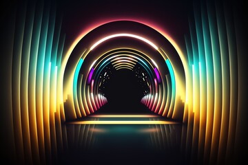neon cyber punk light background concept, generative AI
