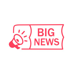 Big news - banner design. Flat badge icon. Vector illustration.