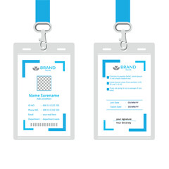 Simple and Clean ID Card Design Template. Professional corporate id card template, id card design with realistic mockup Free Vector.