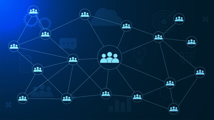 Social network, global business connection background concept.