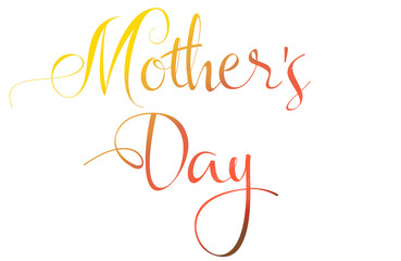 Mother's Day  - Word - written - orange and red color - png  - with a transparent background for designer use.  ideal for Mother's Day, image, poster, placard, banner, postcard, ticket.  png	 - obrazy, fototapety, plakaty