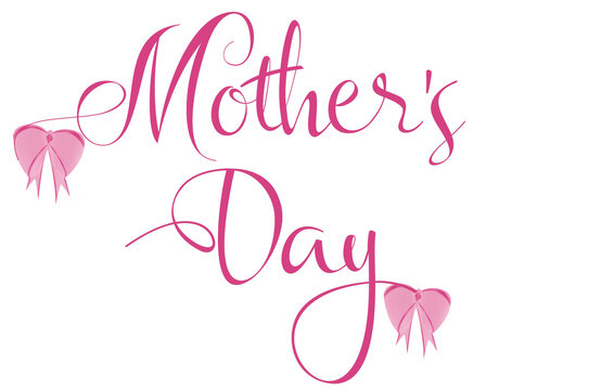 Mother's Day  - written - pink color - no background - png file - with a transparent background for designer use.  ideal for Mother's Day, image, poster, placard, banner, postcard, ticket.  png	