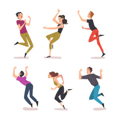 People Falling Down Stumbling and Slipping Vector Set