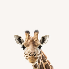 Obraz premium Close up of smiling giraffe using Artificial Intelligence technology