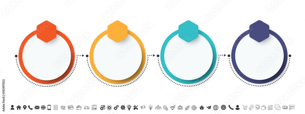 Leinwandbilder blank and clean. steps business data visualization timeline process infographic template design