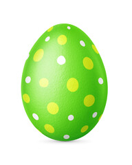 Obraz na płótnie Canvas Handmade green Easter egg isolated on a white background. Clipping path.
