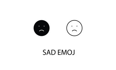 Sad emoji double icon design stock illustration