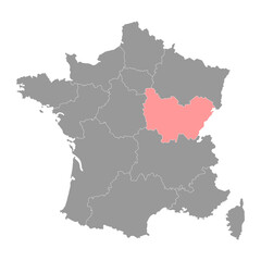 Fototapeta na wymiar Bourgogne Franche Comte Map. Region of France. Vector illustration.