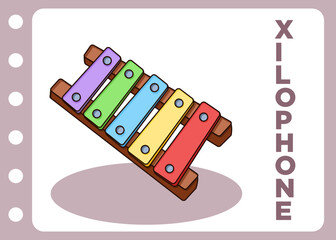 cartoon xylophone music instrument free vector