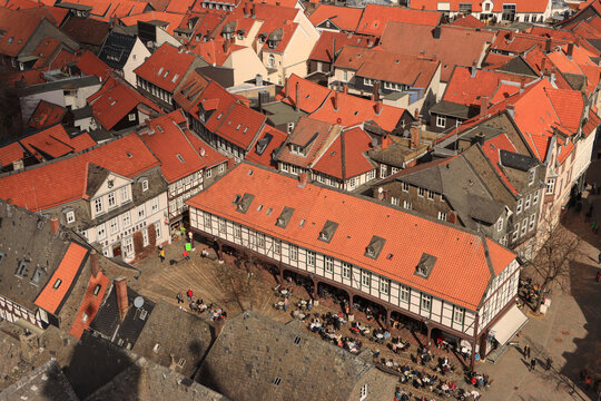 Mittelalterlicher Schuhhof in Goslar; Blick von der Marktkirche