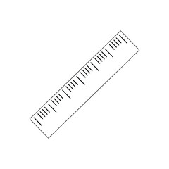 Flat vector icon of measuring ruler for math study.