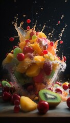 Fototapeta na wymiar fruits in splash