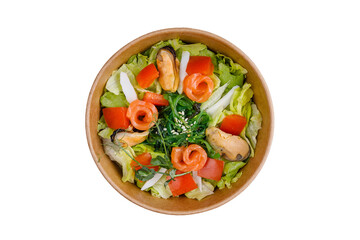 Salad with seafood and
white for online restaurant website on white background 1