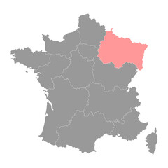 Grand Est Map. Region of France. Vector illustration.