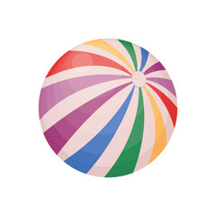 A rubber multicolored ball. A colored children s ball. A beach ball. Vector illustration isolated on a white background