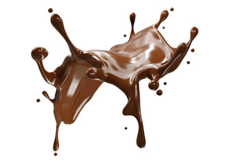 chocolate splash isolated on white. 3D Rendering.