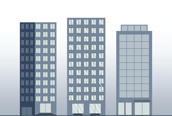 Set Of City Tower buildings Illustration, Skyscraper Real Estate habitable building Silhouette