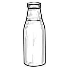 Milk bottle hand drawn sketch