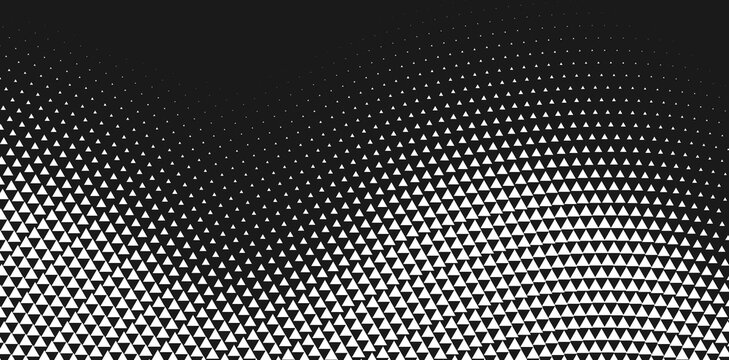 Halftone abstract background. Wavy triangular texture.