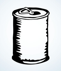 Can bottle. Vector drawing sketch