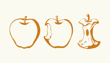 Stub from Apple. Vector drawing