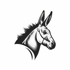 Donkey Head Logo. Generative AI