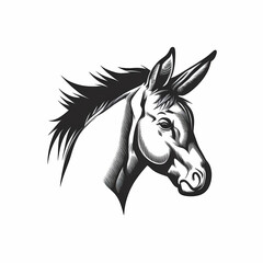 Donkey Head Logo. Generative AI