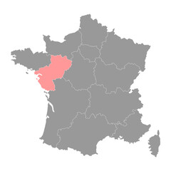 Pays de la Loire Map. Region of France. Vector illustration.