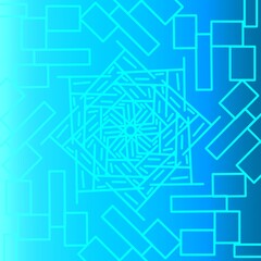 Modern futuristic glowing neon blue geometric shapes repeat pattern design with polygons and boxes