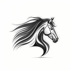 Naklejka na ściany i meble Horse Head Logo. Generative AI