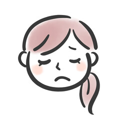 悲しそうな女性のイラスト
