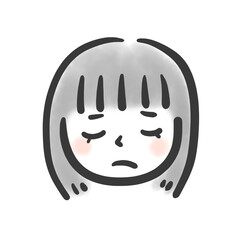 Obraz premium 悲しそうな女性のイラスト