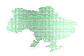 Dotted map of Ukraine. Vector illustration.