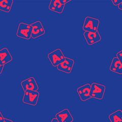 Red Bingo icon isolated seamless pattern on blue background. Lottery tickets for american bingo game. Vector