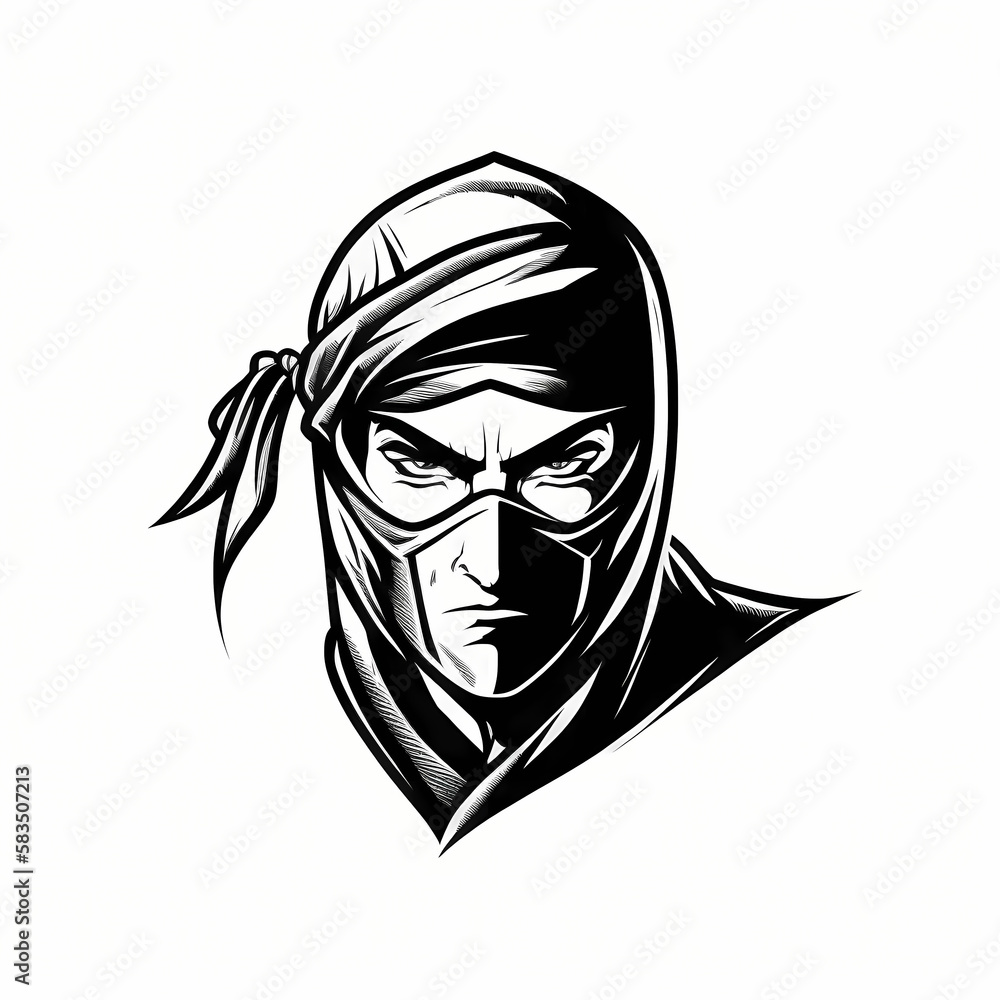 Poster ninja head symbol